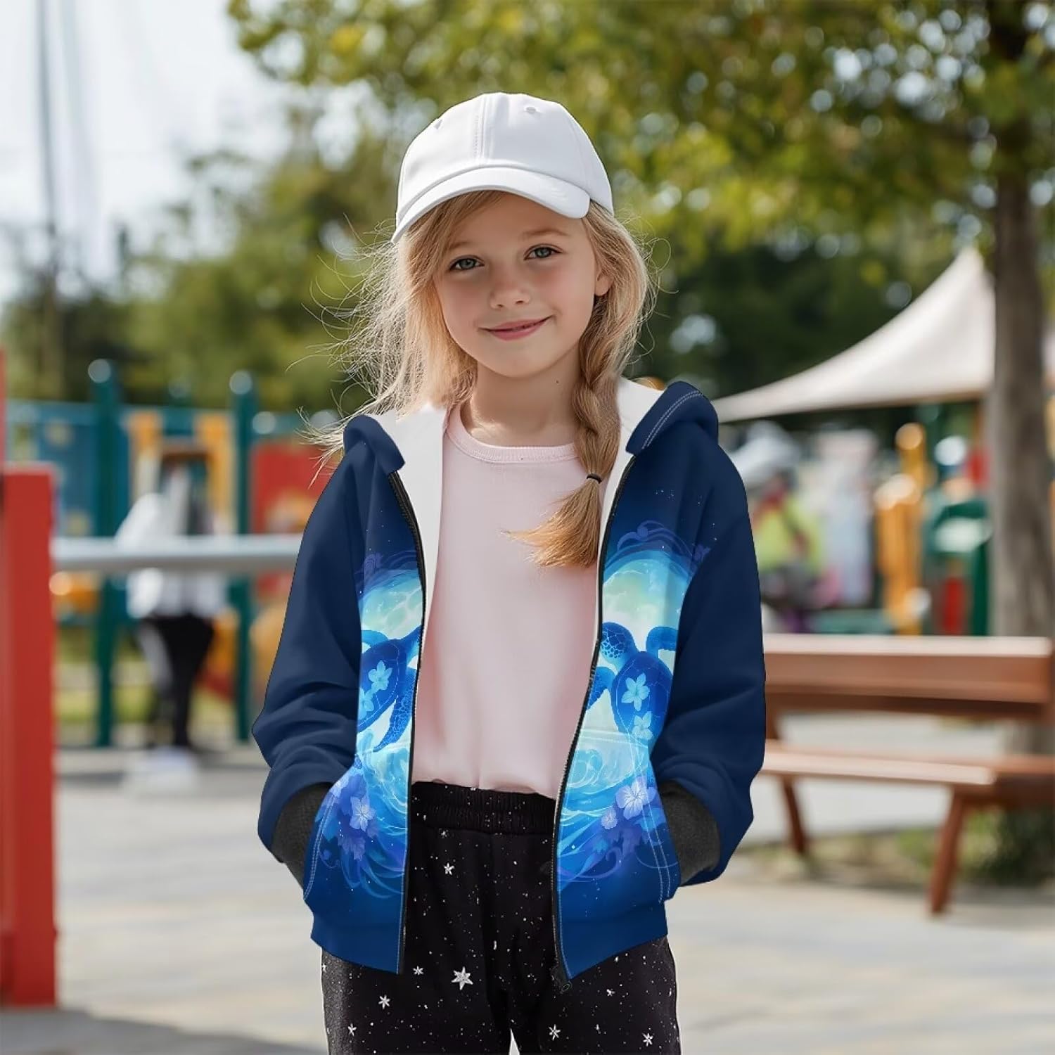 Kids Long Sleeve Zip Up Hoodies Fleece Jacket with Pockets Thick Winter Outfits for Girls Boys Cute Clothes