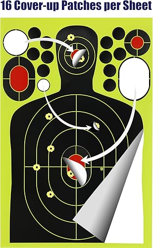 Miniatura 3 de Paquete de 60 y 100 objetivos de disparo autoadhesivos de 7 pulgadas, objetivos adhesivos de papel, parches de cobertura, objetivo de disparo para