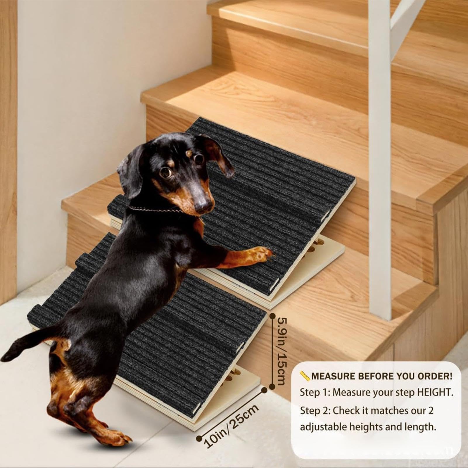Rampa Cani Per Scale Scalini Legno Regolabili Antiscivolo Per Gatti | Cunei Da Scale Cuccioli Proprietari Di Animali Uso Quotidiano Camera Da Soggiorno Appartamento E Ufficio
