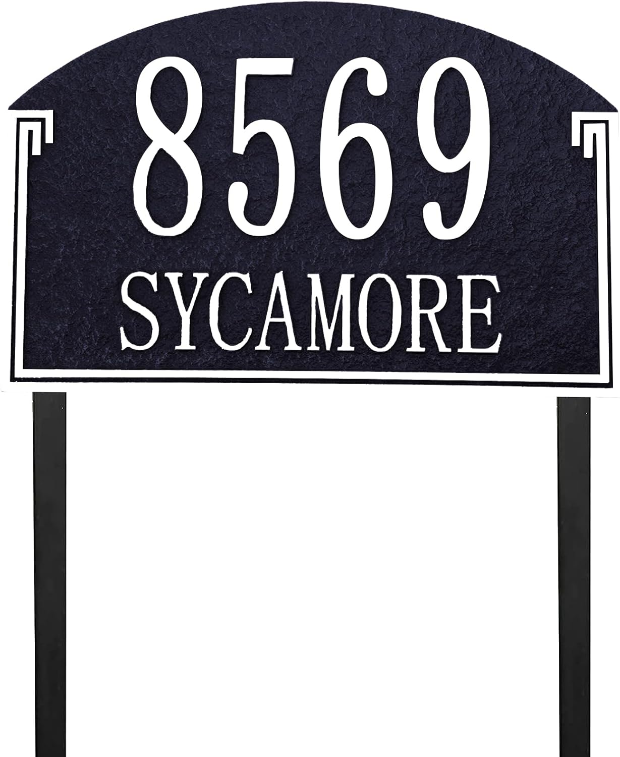 Address Sign Lawn Mounted - Custom House Number Plaque Sign,House Address Numbers for Outside House,Yard,Garden,Grass,Ground,Drive Way,Lawn, 12 Colors, 13'' x 8'',Solid Metal Stakes