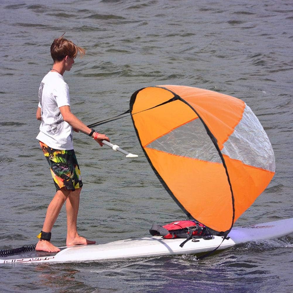 Kayak Sail,Downwind,Kayak Canopy,Kayak Wind Sail Kit, PVC Downwind Wind Paddle Popup Board with Transparent Window Folding Sailboat Accessories for Kayak Canoes Inflatables Boats