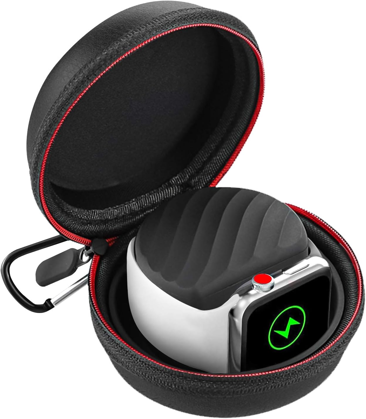 Newseego Compatible with Watch Protective Charging Case Holder Dock Travel Carrying Case iWatch Storage Box for Apple Watch 42mm/38mm Series 6/Series 5/Series 4/Series 3/Series 2/Series 1-Black