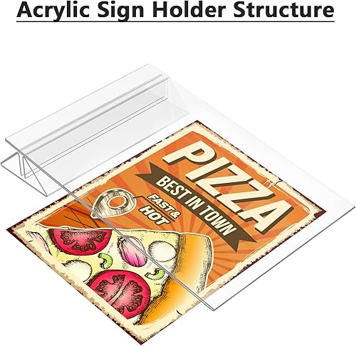 Miniatura 4 de MaxGear Paquete de 6 soportes acrílicos de 8.5 x 11 pulgadas, soporte de papel de plástico transparente, soporte de papel de doble cara para mesa,