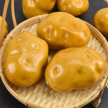 Lorigun Foam Fake Potatos Simulation Bubble Fruits & Vegetables Emotion Arrangement Scenes Props Simulation Potato X 5Pcs