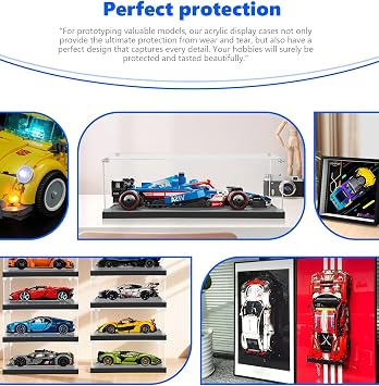 Acrylic Display Case for Lego Speed Champions Visa Cash App RB VCARB 01 F1 Car 77246- Dust-Protected, 22x11x8 cm Storage Box for Lego Model Display