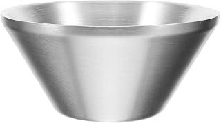 Reusable Stainless Steel Shaving Bowl with Stable Base, Silver