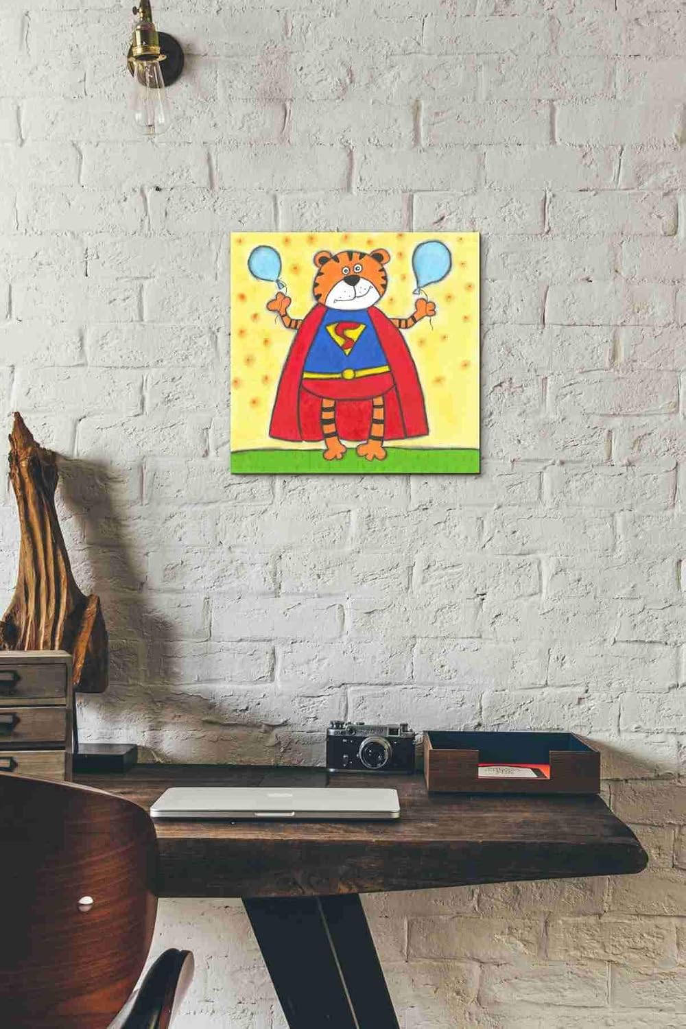 Epic Graffiti Super Animal-Tiger Giclee Canvas Wall Art, Red
