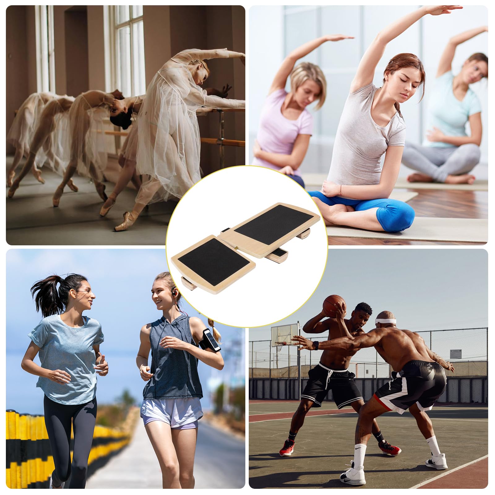 Legno Tavoletta Propriocettiva Caviglia, Balance Board, Tavola Propriocettiva Per Lo Stretching Della Caviglia, Esercizi Di Stabilità, Correzione Della Postura