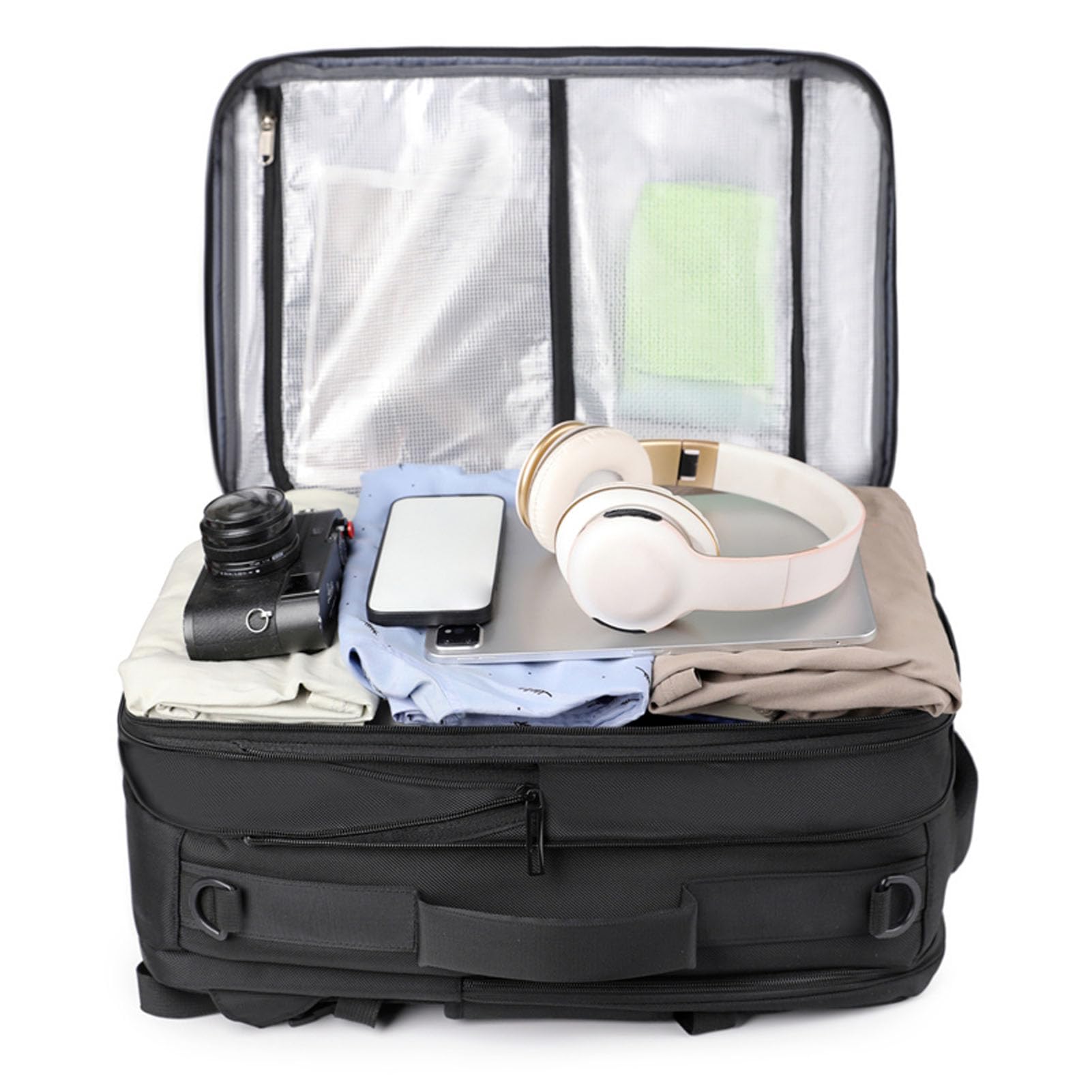 Luqeeg Sacs à Dos à Compression Sous Vide Compartiment Séparé pour Vêtements Secs et Humides Paquet Dos Cabine en Tissu Oxford Sac de Voyage Plat 180 Degrés pour L'université