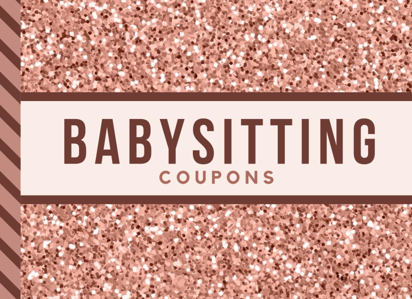 Babysitting Coupons: Rose Gold Glitter Theme / 50 Vouchers / Gift Book for Grandparents - Grandma - Grandpa - New Mom Baby Shower / Cute Card Alternative