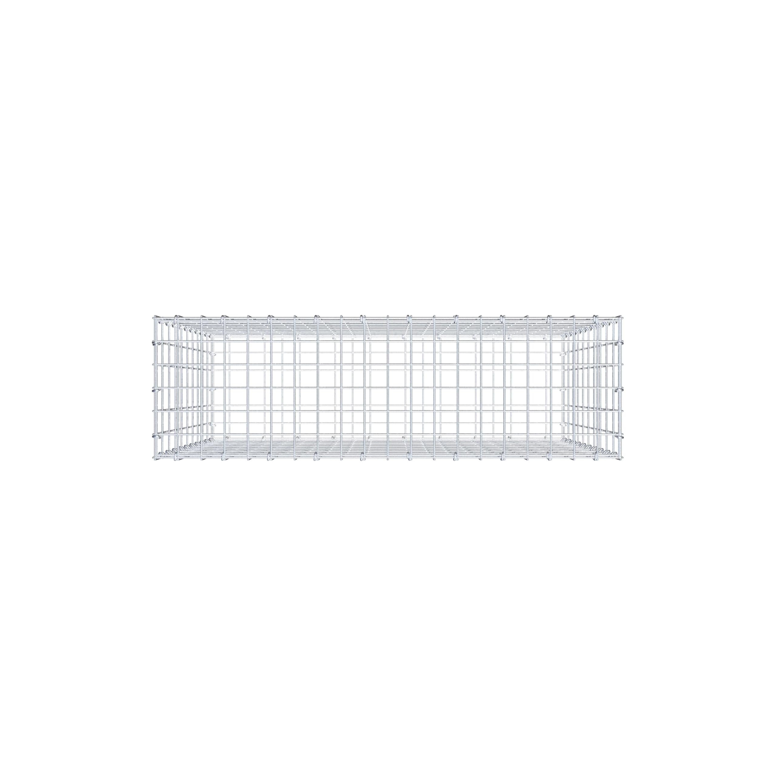 GABIONA Gabion de culture type 3 carré, maillage 5 x 10 cm, profondeur 50 cm, gabion 100 x 30 x 50 cm (L x H x P), anneau en C