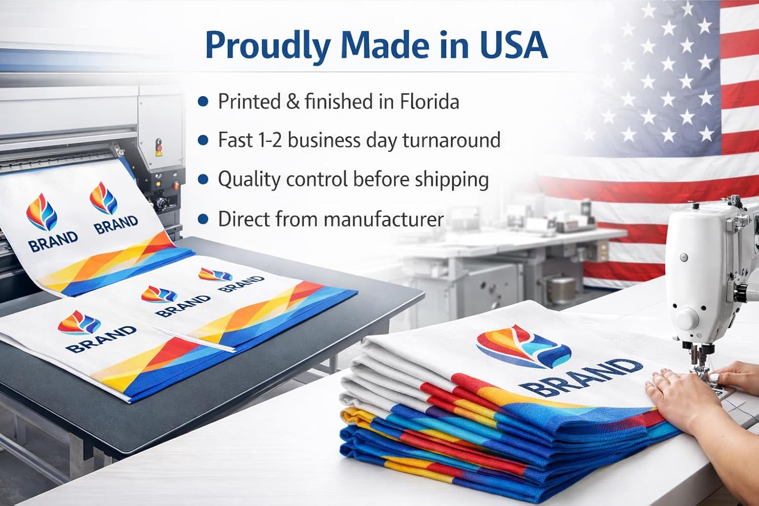 Custom Table Runner with Business Logo - UPS Express 2nd Day Shipping - 36x72 inch - Hemmed - Premium Polyester, Unlimited Colors, Fade-Resistant (36" x 72")