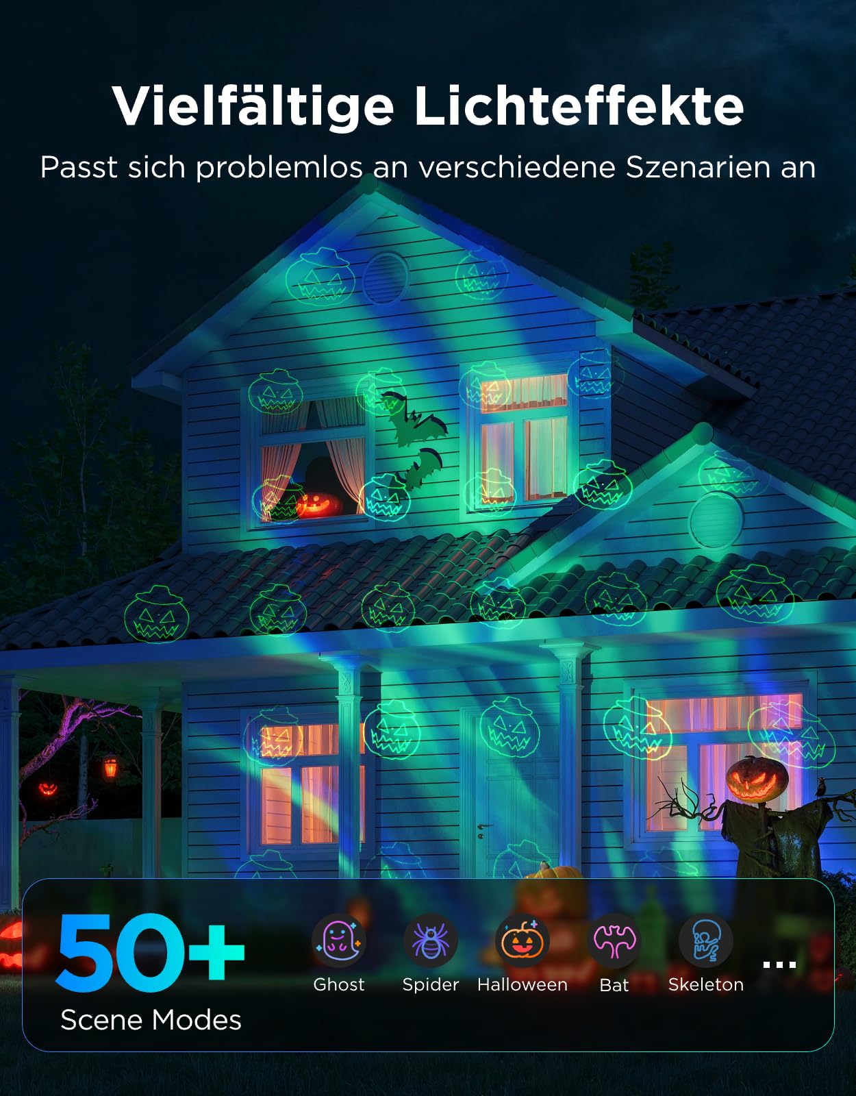 Govee Outdoor-Projektorlicht RGBW Dreifarben-Laserlicht IP65 Wasserdicht Smart Alexa Matter Google Assistant