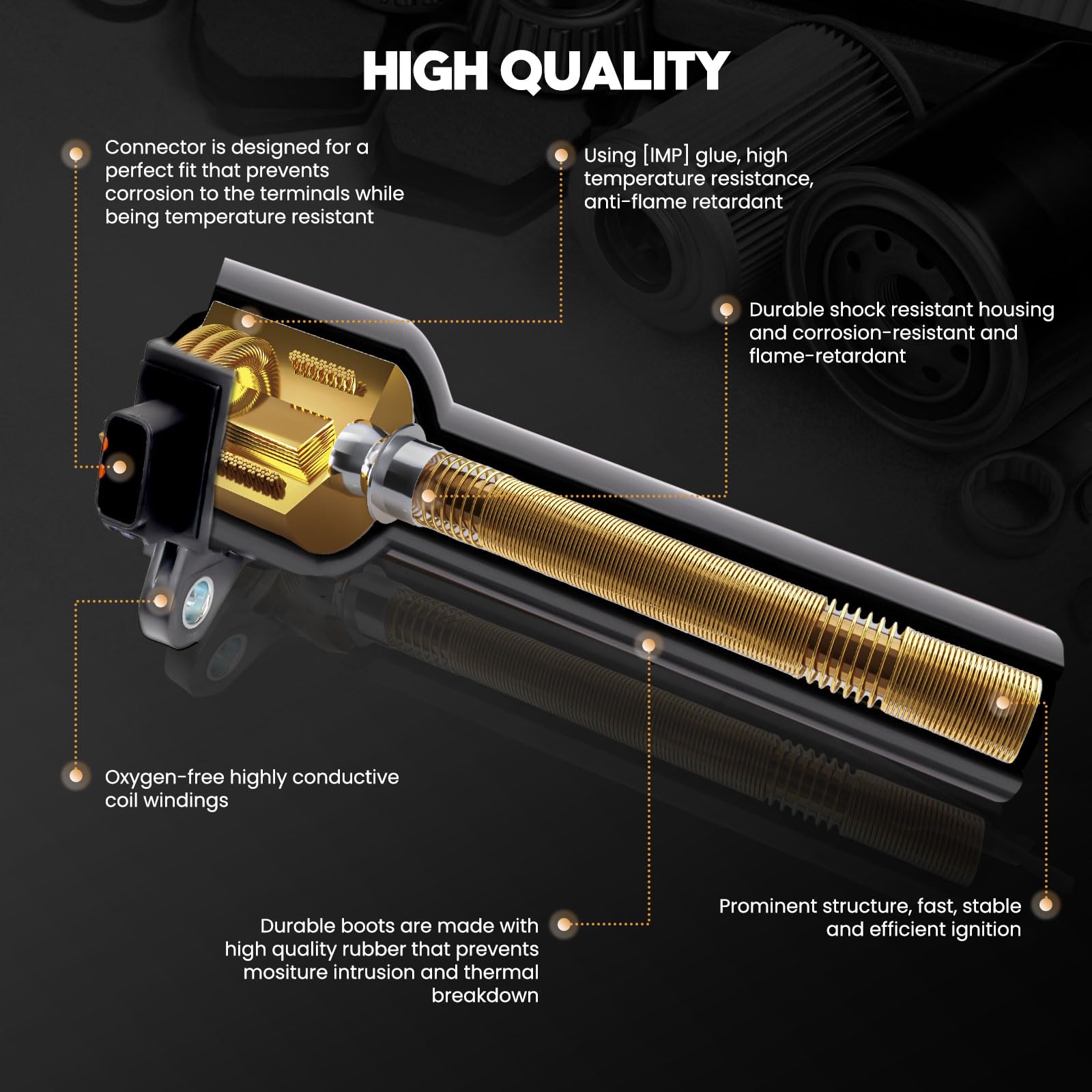 A-Premium - Bobina De Encendido Compatible Con Acura EL 2001