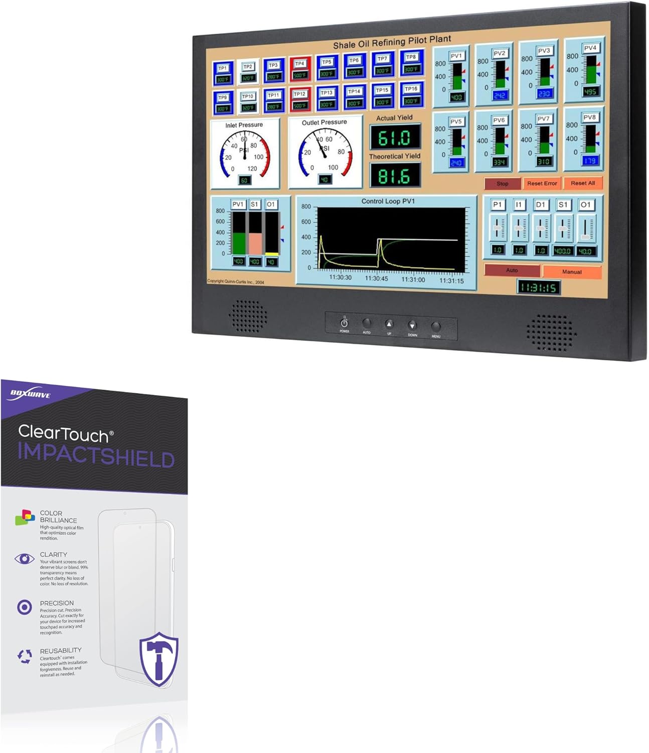 BoxWave Screen Protector Compatible with TRU-Vu VMTC-15.6C - ClearTouch ImpactShield (2-Pack), Impenetrable Screen Protector Flexible Film