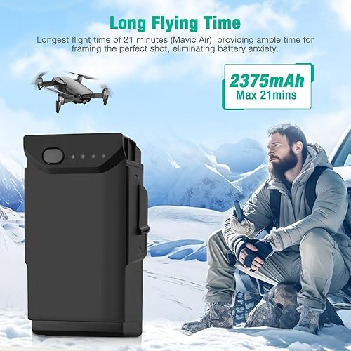 Miniatura 4 de FirstPower Mavic Air - Batería de 2375 mAh, batería de vuelo inteligente compatible con DJI Mavic Air Drone, tiempo de vuelo máximo de 21 minutos