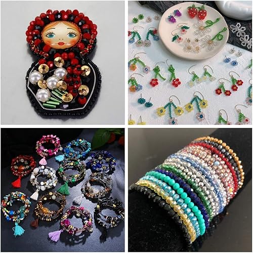 Miniatura 7 de Cuentas de cristal de 0.236 pulgadas, 500 cuentas espaciadoras facetadas Briollete Rondelle Sparkle AB sueltas, dijes para bricolaje para pulseras,