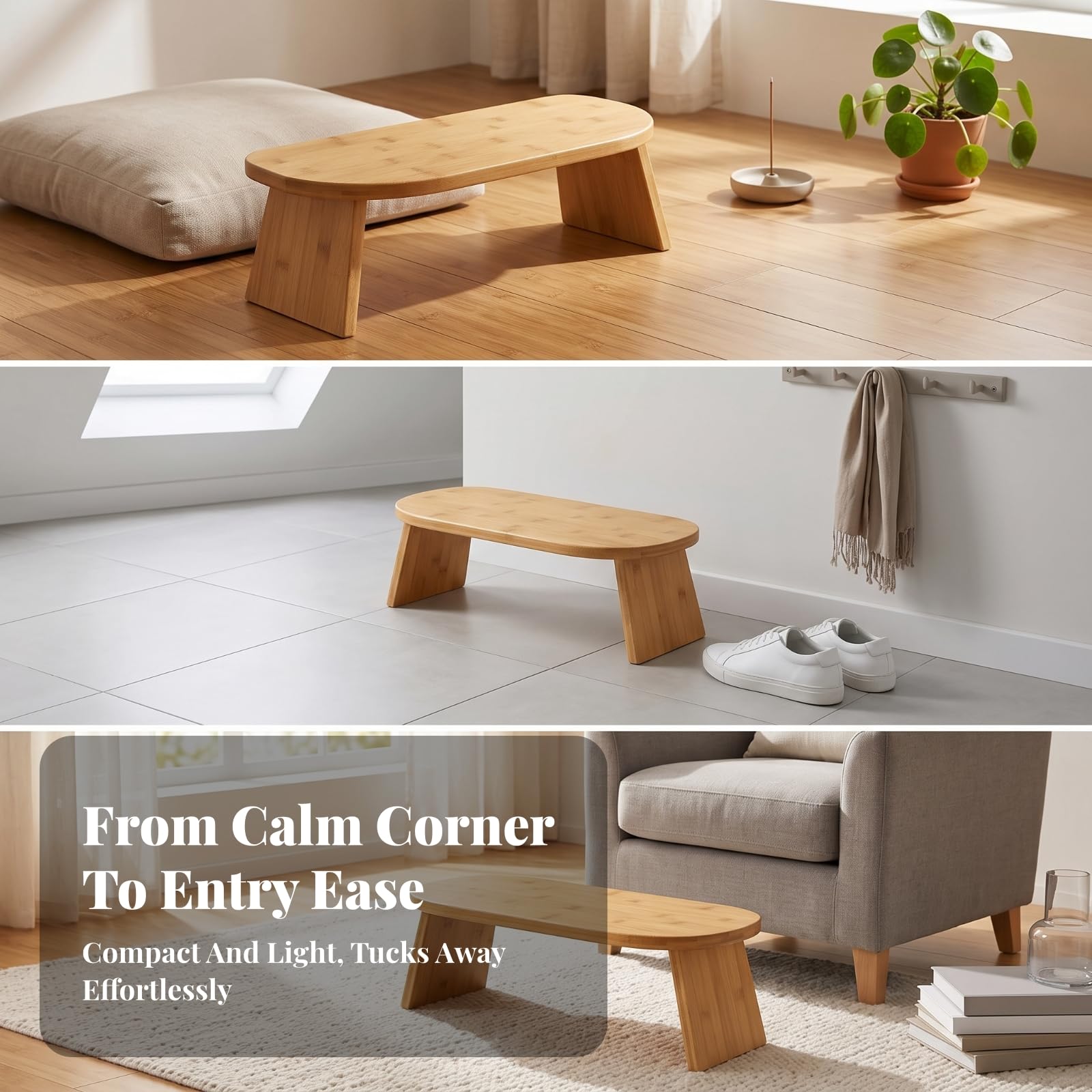 rockible Banco Meditación Resistente | Sostenible, Banco Estiramiento, Mueble, para Casa, Meditadores