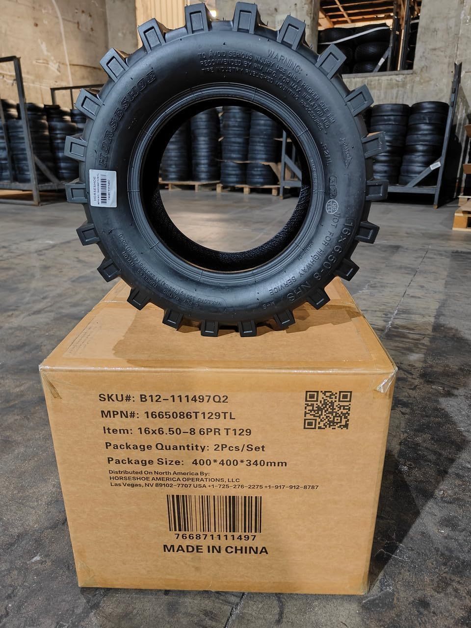 HORSESHOE 2 NEW 16x6.50-8 6Ply | Super Trac Pattern | ATV Trencher AG Farm Tractor Ridding Lawn Mower Tubeless Tires | 16 650 8 ATV2 T129 166508