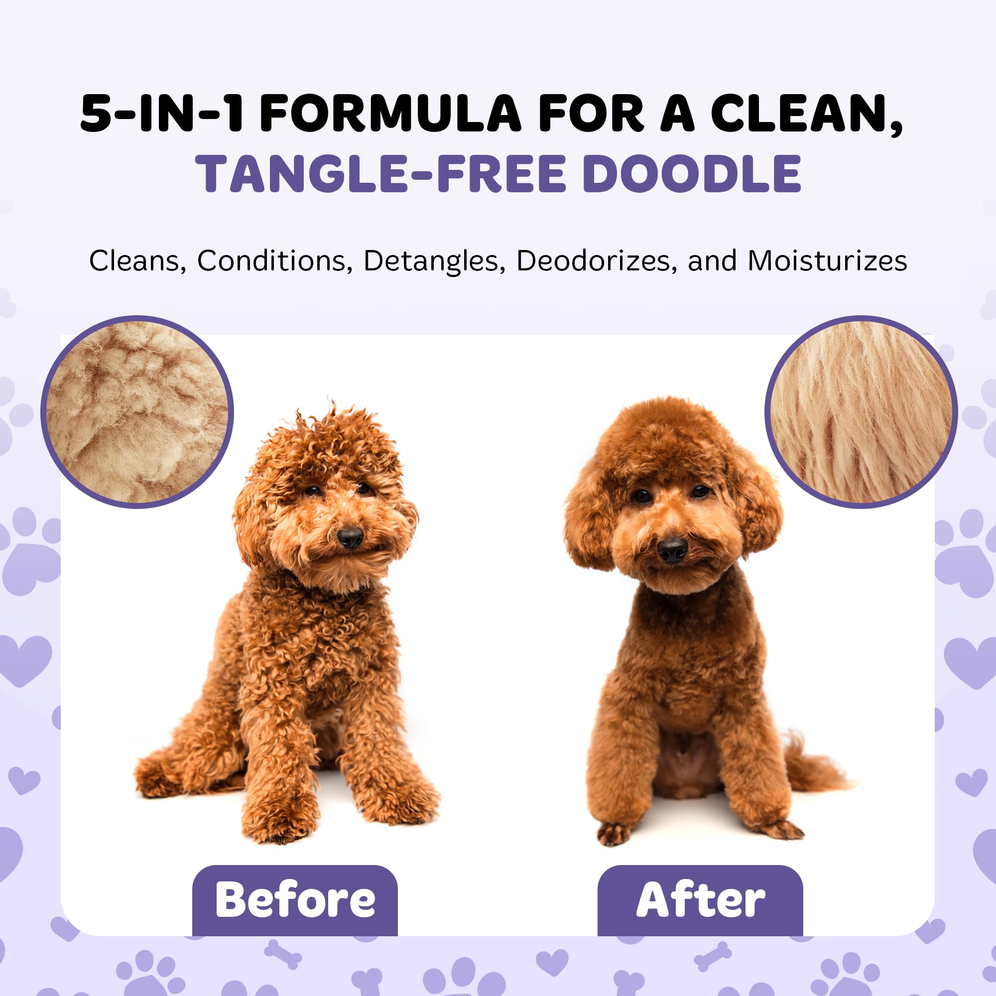 Dood Woof Dog Shampoo and Conditioner for Doodle | All Natural Dog Shampoo for Smelly Dogs | Sensitive Skin Pet Shampoo for Dogs| Goldendoodle, Doodles, Poodle, Puppy Shampoo and Conditioner
