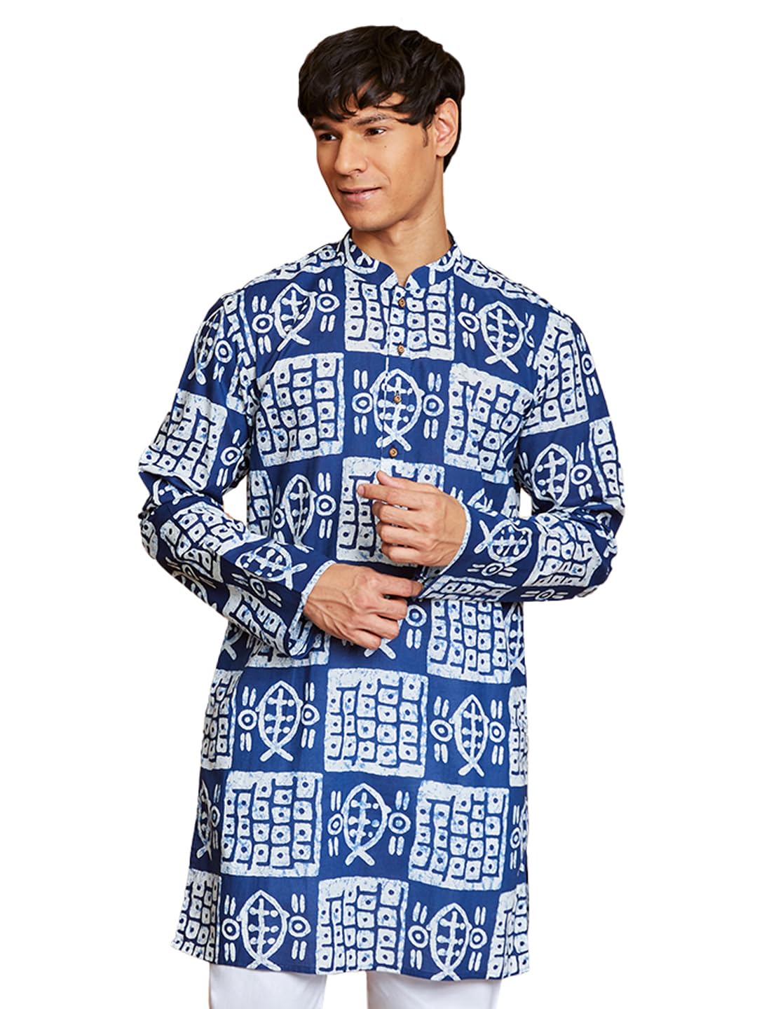 vastramay Men's Batik Cotton Kurta-picture-32