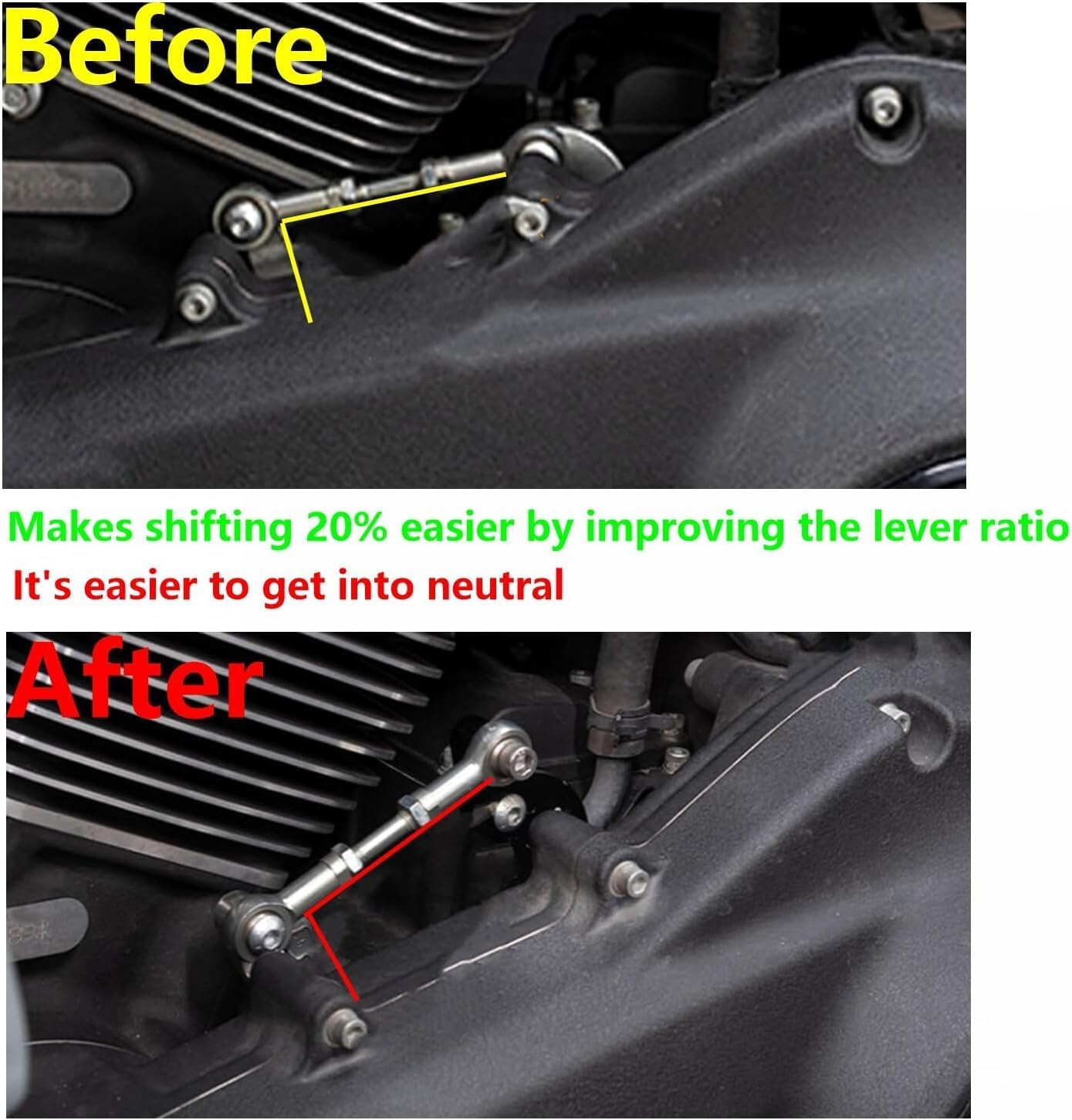 TDZ Shift Linkage + Ez Shift Neutral Gear Assist Kit for ''18-Later M8 Softail with Mid-Control Models,Chrome