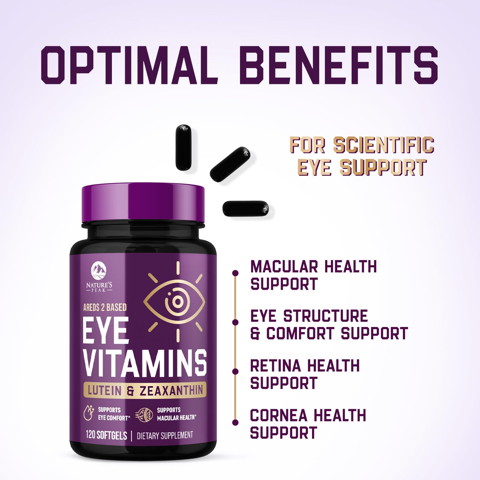 Eye Vitamins Supplements - 3x Strength Eye Health Vitamin with Lutein and Zeaxanthin - Natural Vision Macular Health Eye Support With Zinc, Vitamins C E & Minerals, Bottled in USA - 120 Capsules — Amazon image 5