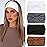 Xtrend 4 Packs Women Wide Hair Bands Black Fashion Bandanas Boho Style Thick Hair Bands Large African Women Outdoor Sports Yoga Bandanas Hair Accessories Solid Color ((White, Dark Gray, Black, Coffee)