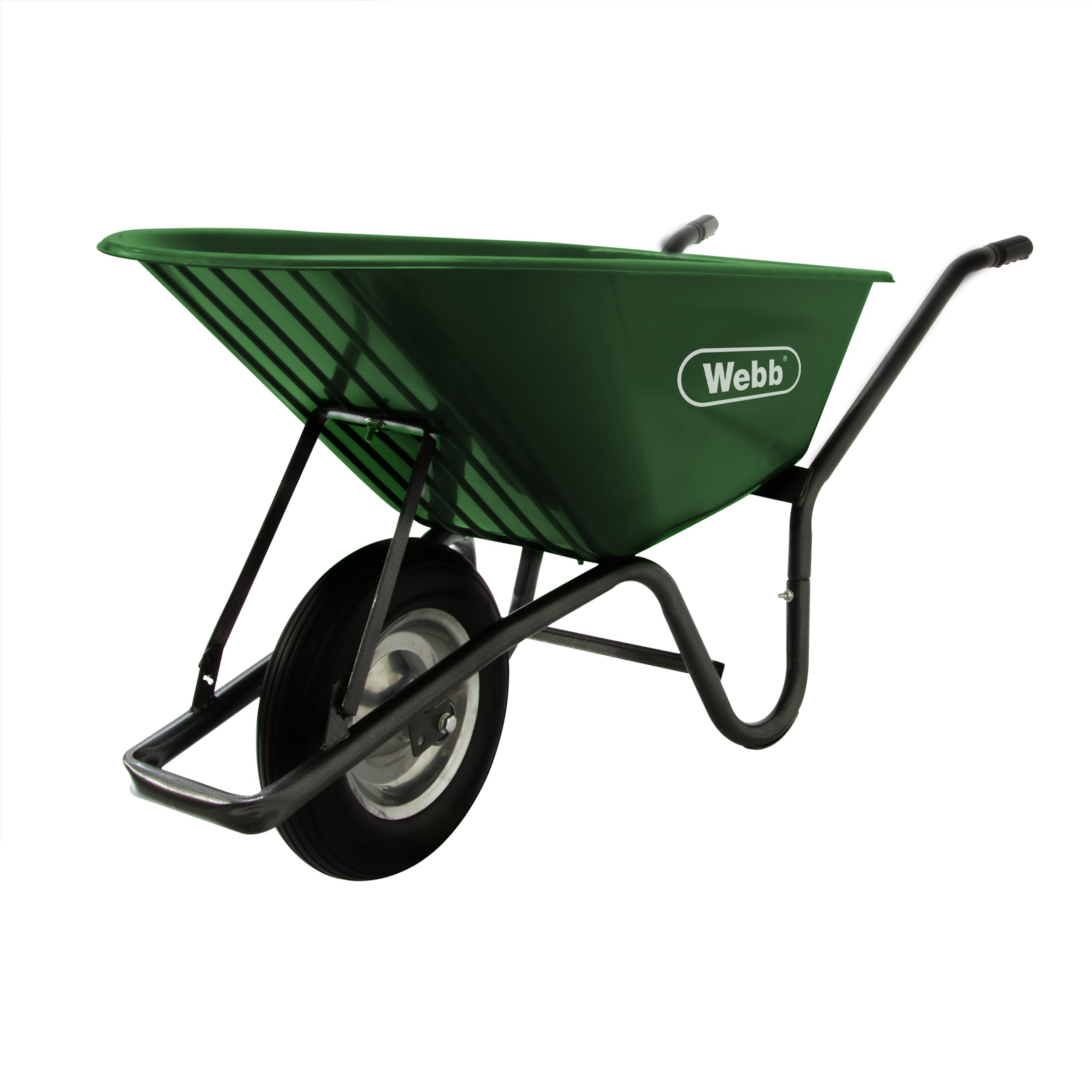 Webb Green Wewb90 Poly Wheelbarrow With Puncture Proof Wheel 90L