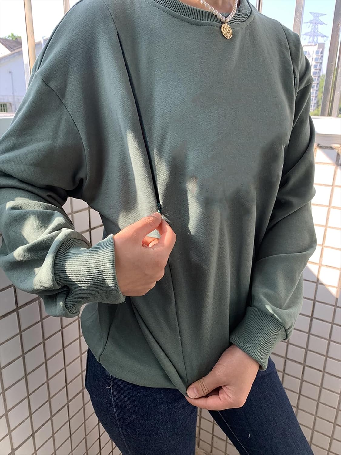Women Maternity Nursing Sweatshirt Mama's Boobery Hidden Zipper Hoodies image 2