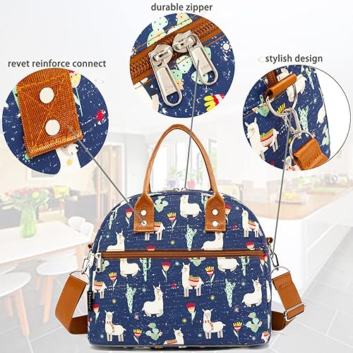 Miniatura 5 de FlowFly Fiambrera térmica con correa de hombro y asas para mujer, hombre y niños, amplia y reutilizable, congelable, bolso organizador de alimentos