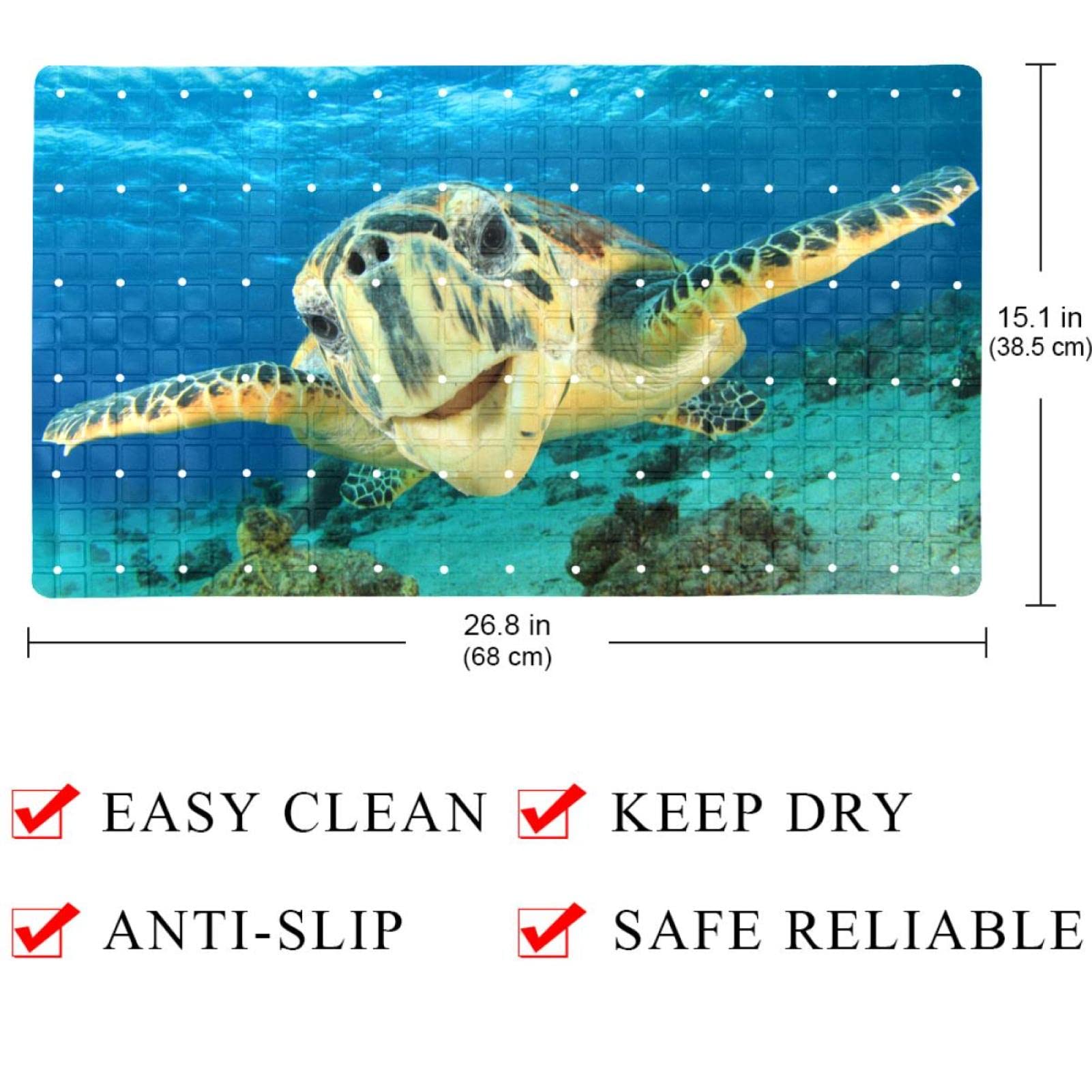 MOLFUJ Tappetino antiscivolo per vasca da bagno, 101 x 40 cm, motivo