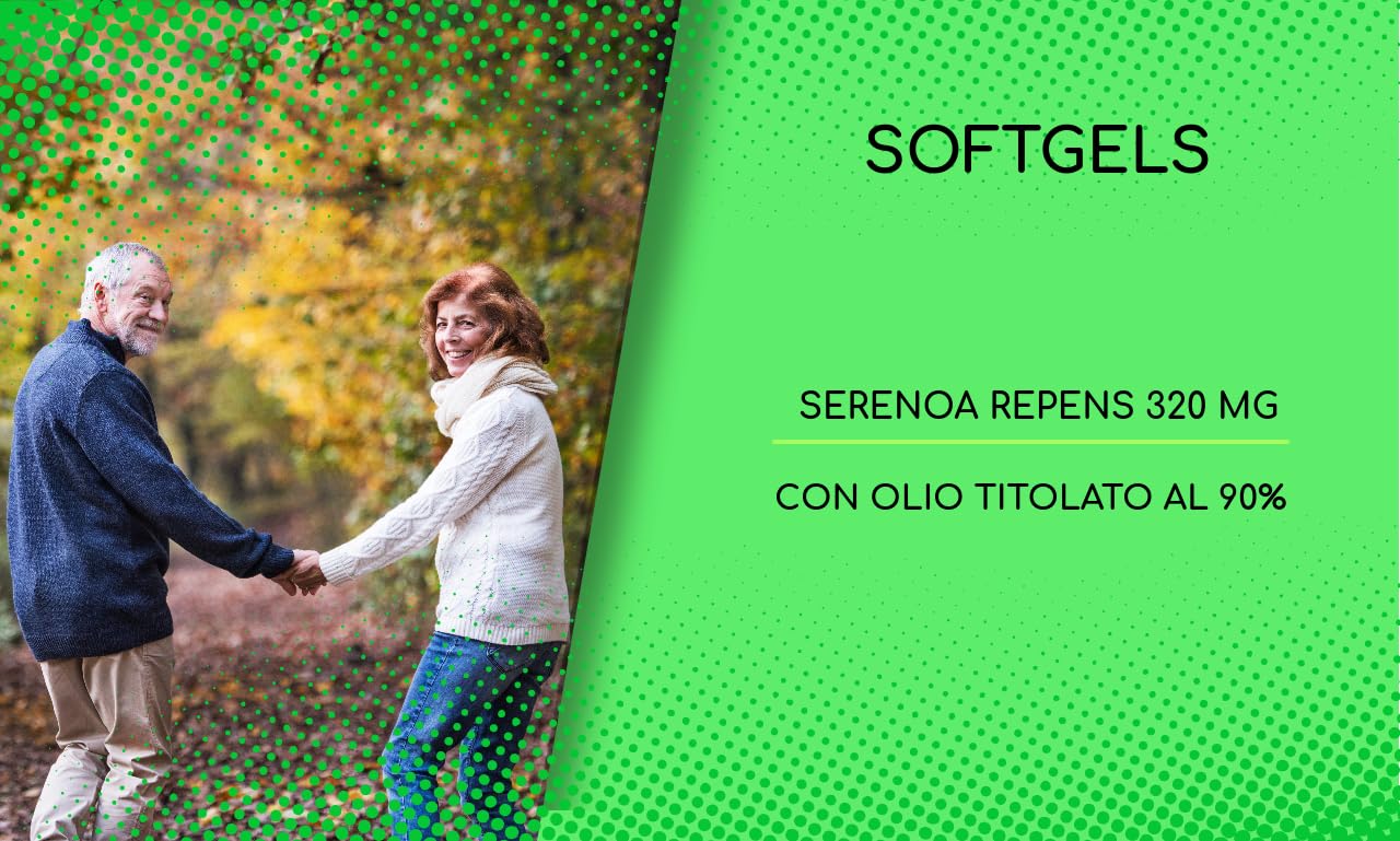 Serenoa Repens 140 Softgels per il benessere della Prostata e delle vie Urinarie, Prostasoftgels con 320 mg di olio di Saw Palmetto titolato al 90% in acidi grassi | Una al Giorno