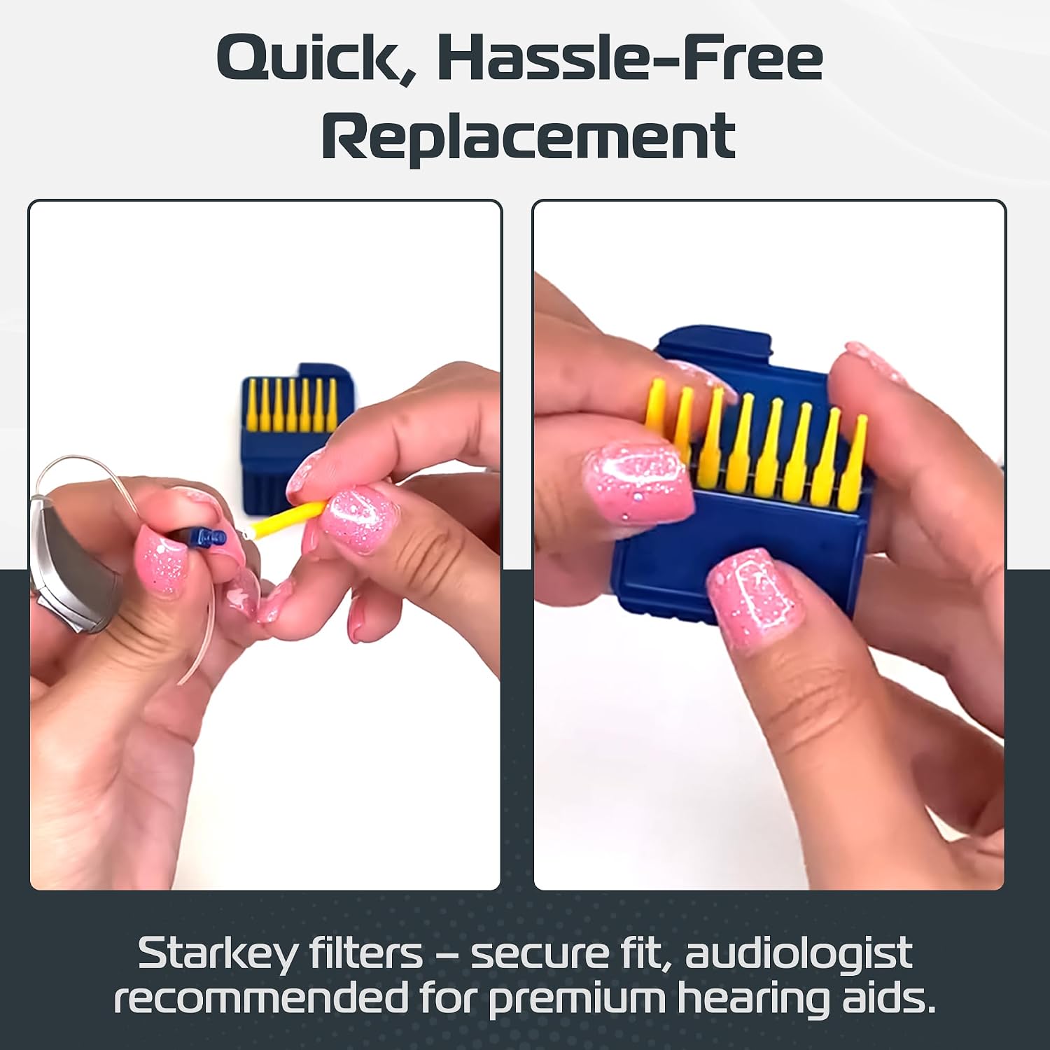 Starkey Hear Clear Wax Guards Filters for Hearing Aids – 80 Pcs (10 Packs), Universal Hearing Aid Wax Guard Replacement Filters, Cleaning Kit & Ear Tool Accessories for Hearing Aid Maintenance