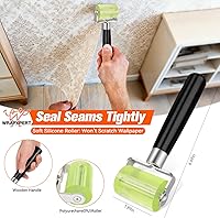 Vista 2 de WRAPXPERT Papel Pintado Herramientas Kit de herramientas de alisado de papel tapiz con espátula de fieltro, rodillo de costura, raspador de afeitar