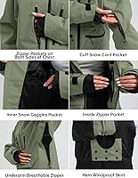 Vista 4 de GSOU SNOW Mens Ski Jacket and Pants Set Baggy Snowboard Suit Ski Snowsuit Snow Bibs Waterproof Hooded