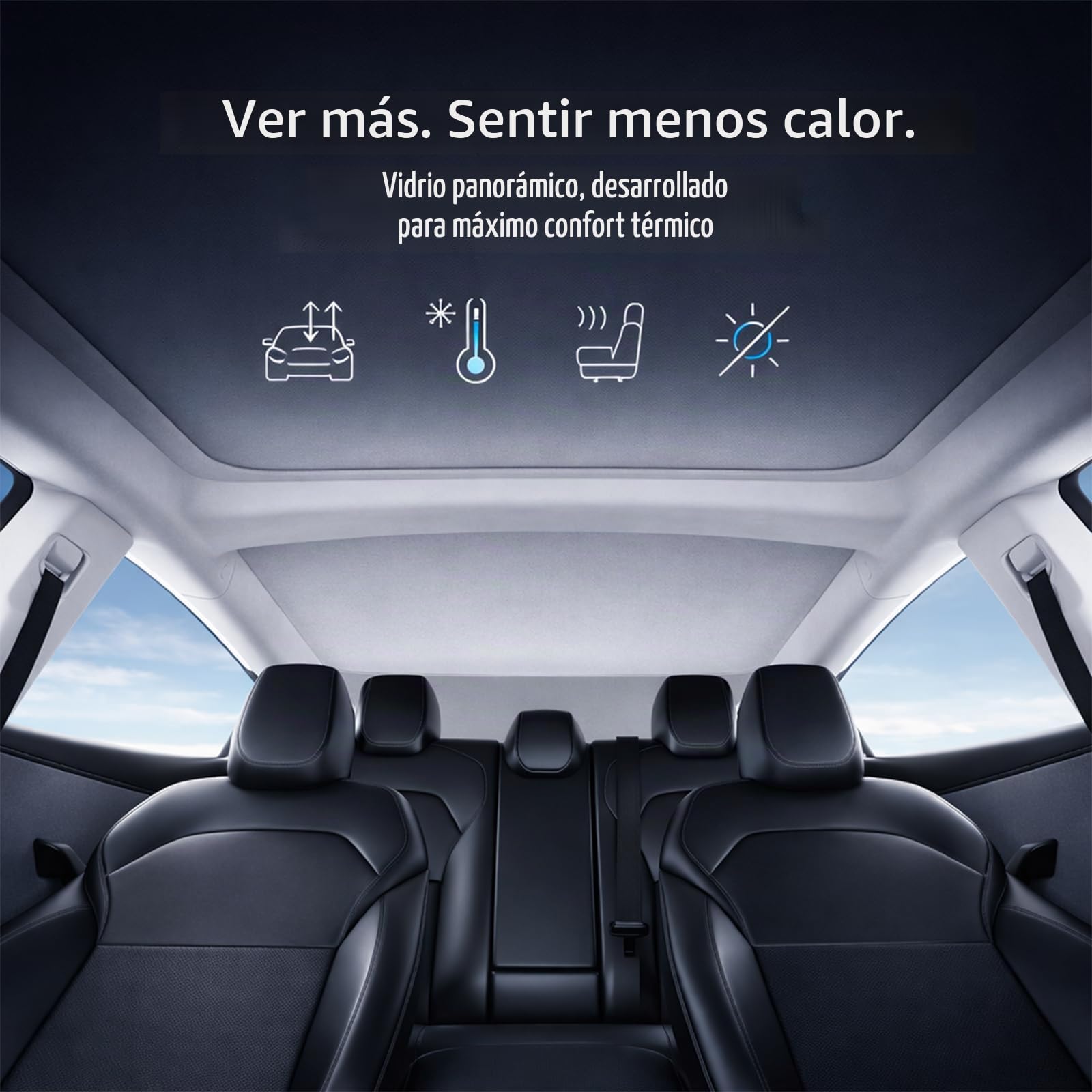 Tesla Model Y Highland 2024 2025 Parasol Coche Delantero, Parasol para Techo sin flacidez, Aislamiento y Reflexión Integrados Parasol Interior, Protección UV, Mantener Fresco (Model Y)