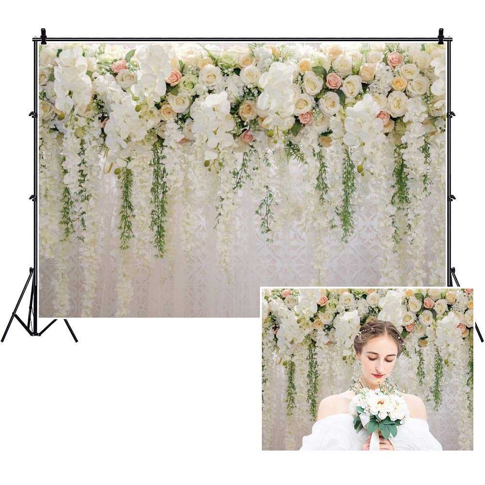 Floral Flowers Wall Photography Backdrop,Yeele 10x8ft Wedding Photos Backdrop,Anniversary Ceremony Bridal Shower Wedding Reception Birthday Party