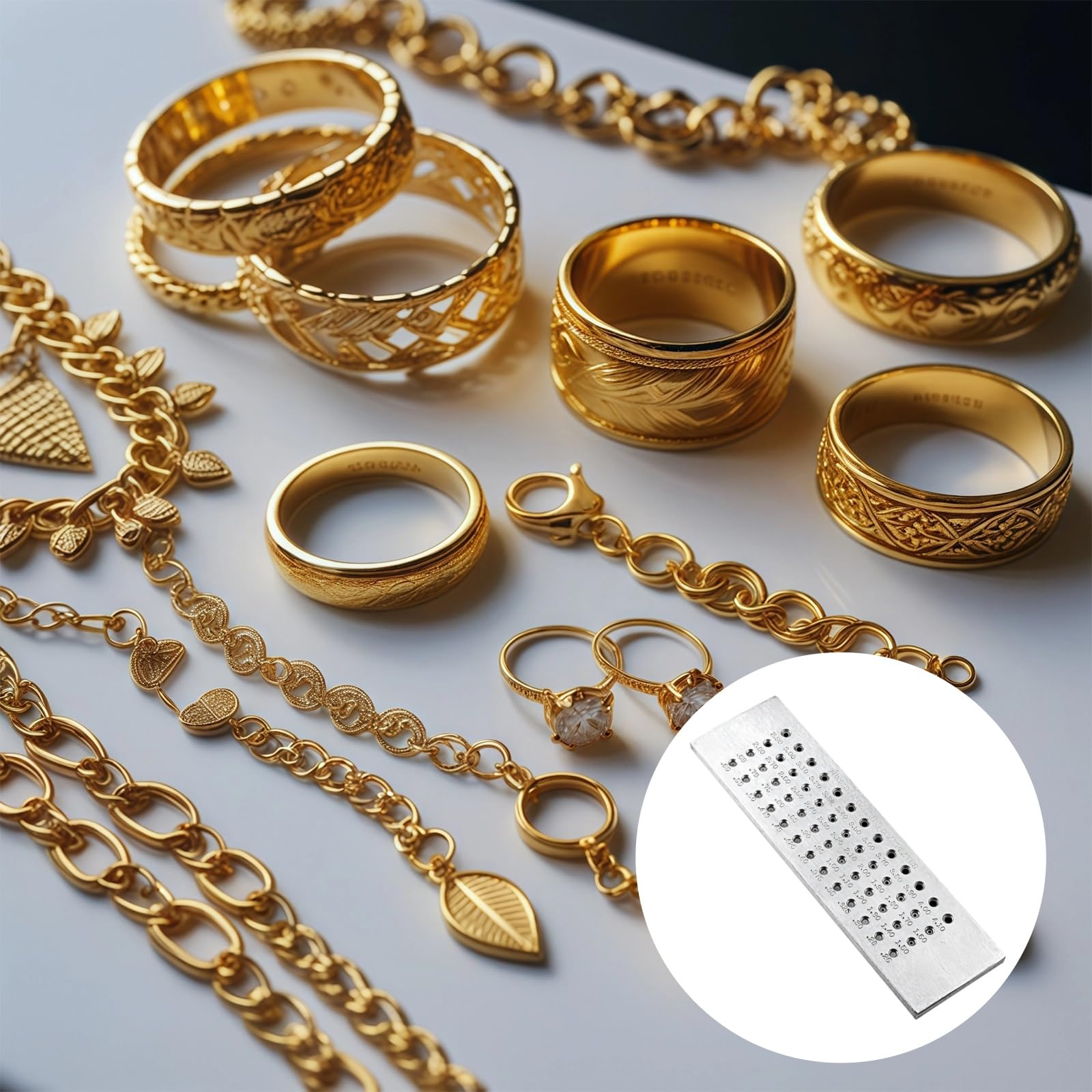 Drahtziehwerkzeug mit 52 Löchern, Ziehplatte aus Wolframstahl für Schmuck, 0,26 bis 4,10 mm, Metall-Drahtreduzierer für Gold und Silber, Größe 8 x 2 Zoll, für präzises Ziehen von Draht