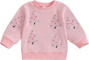Hnyenmcko Toddler Baby Boy Girl Christmas Outfit Santa Long Sleeve Crewneck Sweatshirt Pullover Tops Baby Fall Clothes