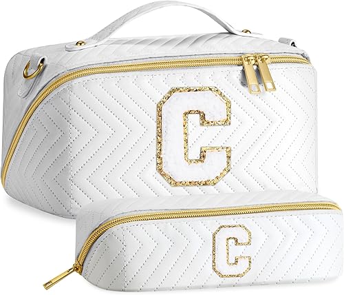 YOOLIFE Bolsa de maquillaje de viaje, bolsa de cosméticos, bolsa de aseo y maquillaje, bonita bolsa de maquillaje con cremallera, correa para el