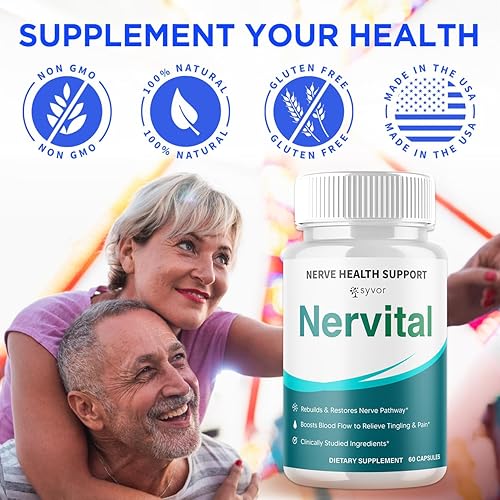 Miniatura 4 de Paquete de 2 cápsulas Nervitales, píldoras oficiales de suplemento nervioso con todos los ingredientes naturales, fórmula avanzada para una salud