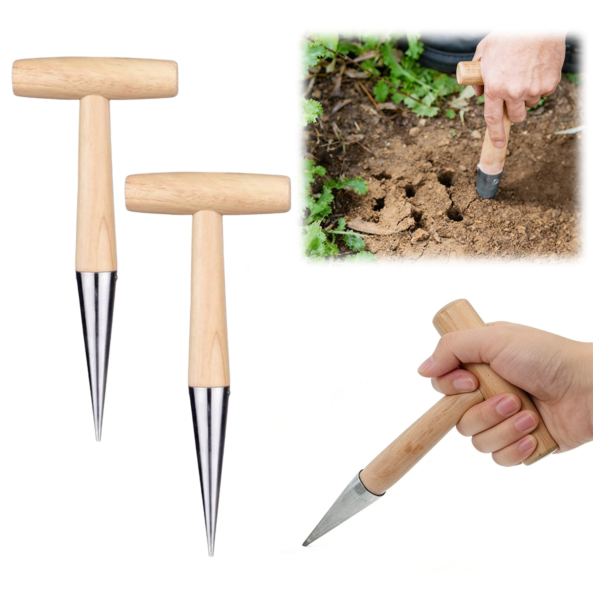 Plant Hole Digger for Planting Garden Seed Dispenser Bulb Planting Tool Handheld Digger Garden Seed Planting Tool for
