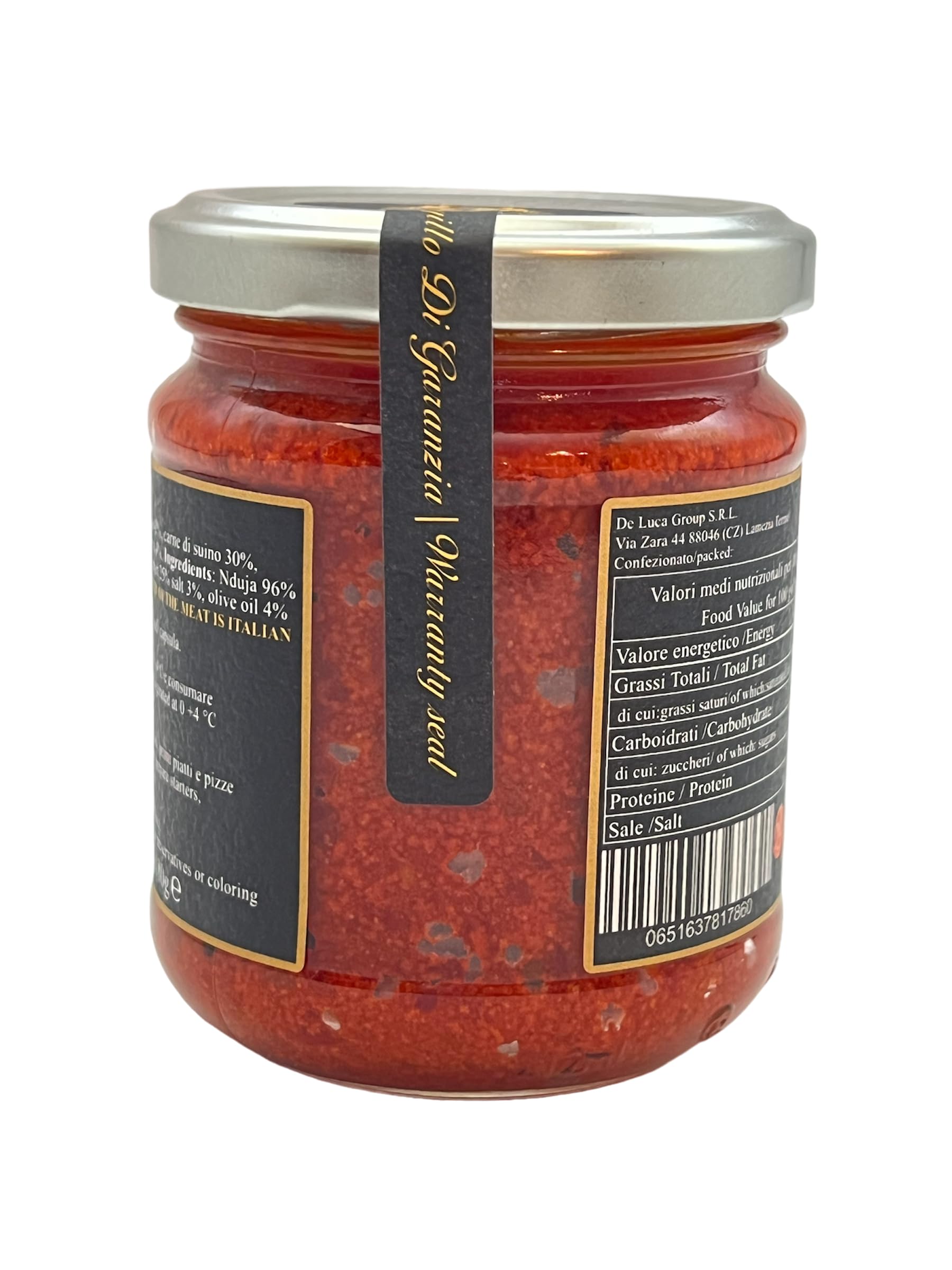 Nduja Di Spilinga Reserva Premium De Luca 100% italiana Made in Calabria De Luca La excelencia italiana que hace soñar el mundo tarro de 180 g