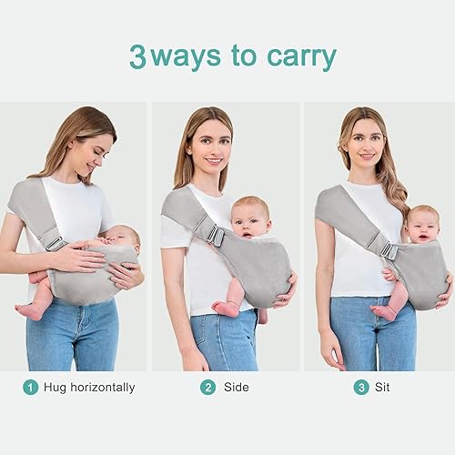 Miniatura 6 de Portabebés ergonómico, acogedor y ligero para 0-36 meses, fácil de poner, ideal para padres manos libres, ligero y apto para viajes, portabebés