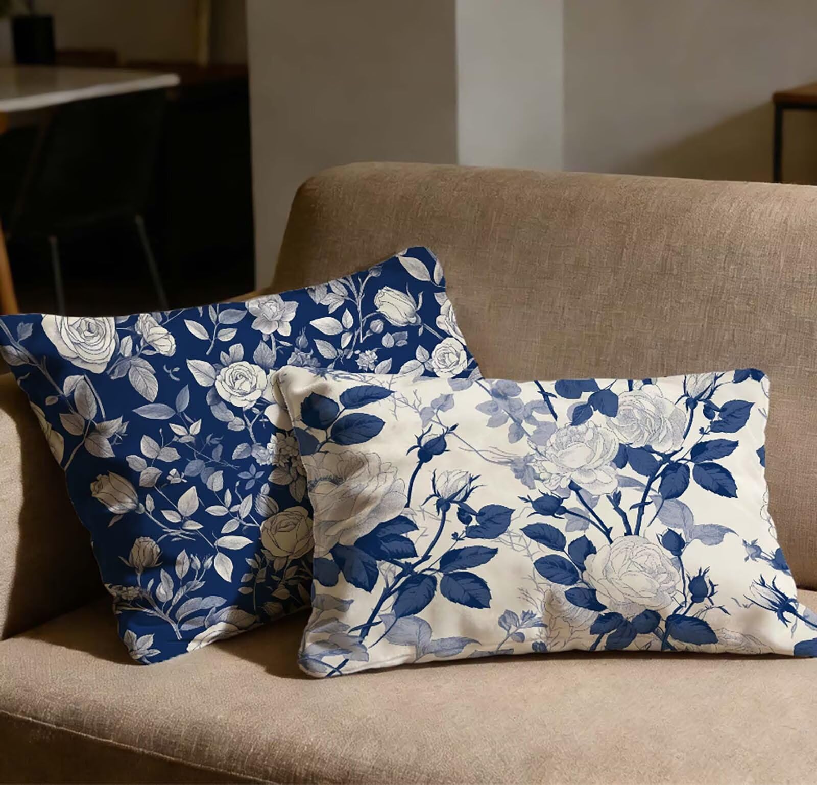 Taie oreiller 40x70 cm velours bleu marine luxe décoratif O-130C