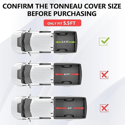 Miniatura 2 de Funda enrollable suave para cama de camioneta de 5.5' (67") compatible con Ford F-150 de 5.5 pies de 2004 a 2026  Vinilo duradero e impermeable  Sin