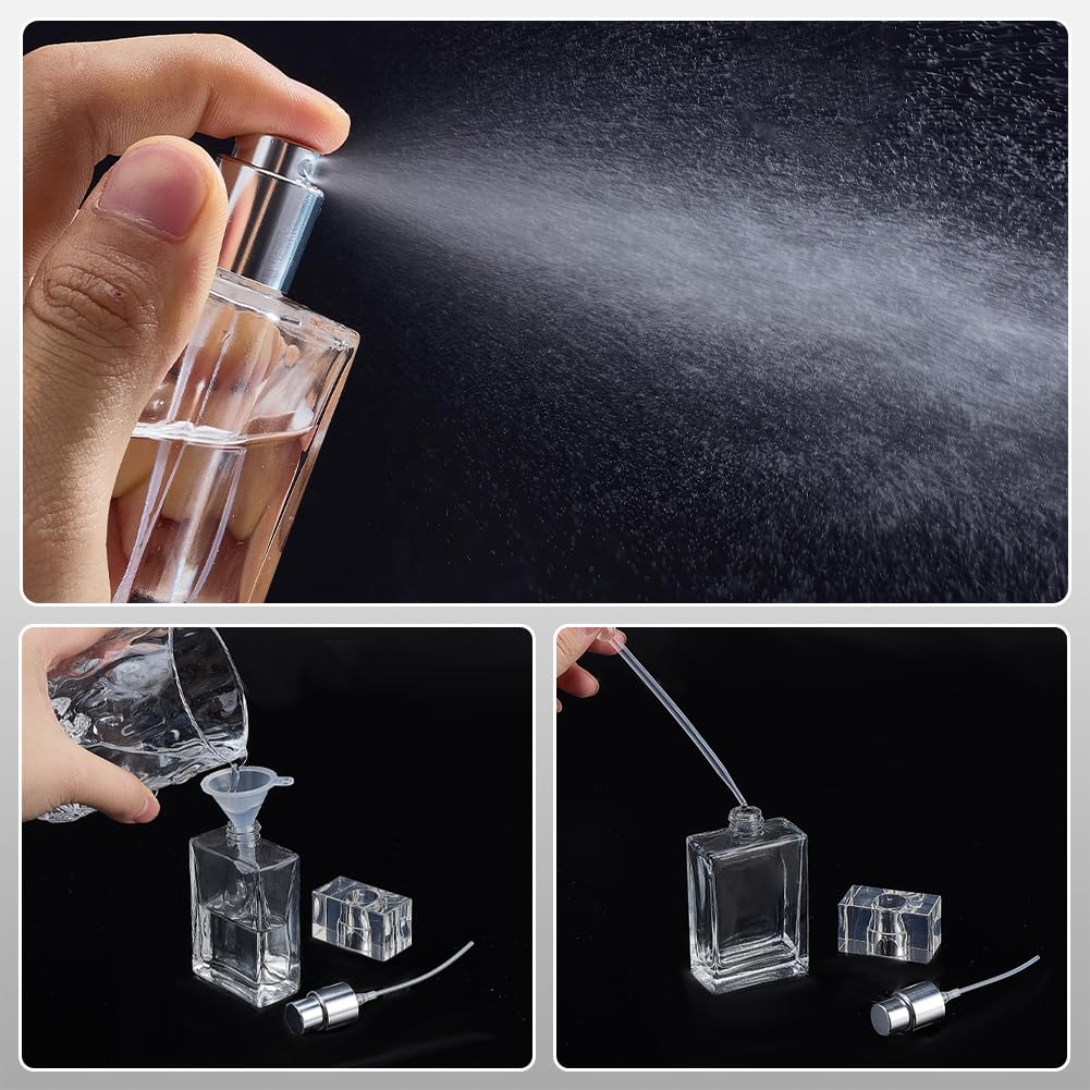PH PandaHall 10pz Bottiglie di Profumo in Vetro Vuote 30ml Bottiglie Spray da Viaggio Ricaricabili Atomizzatore di Profumo Trasparente per Contenitore di Olio Essenziale da Viaggio