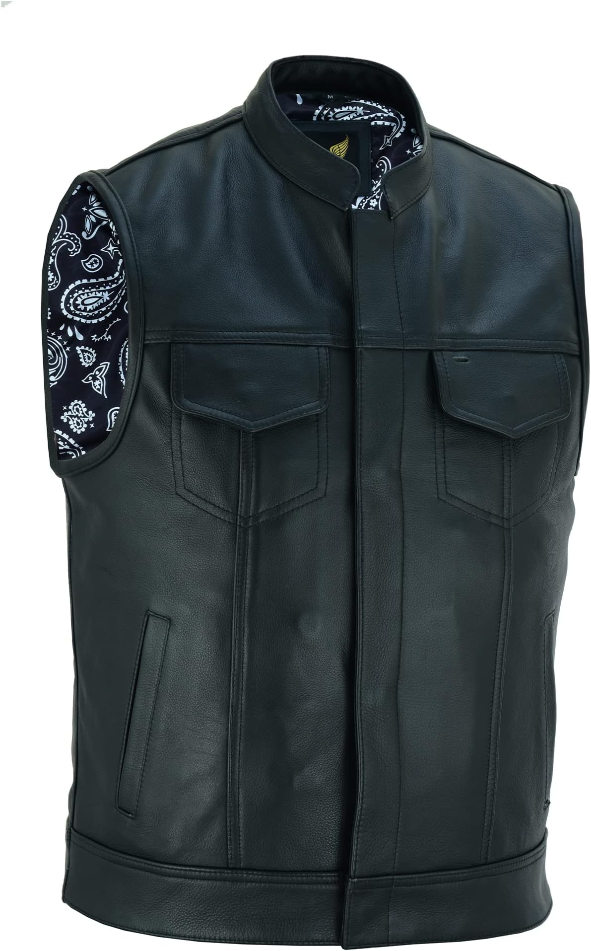 Leatherick mens Soa Combine Biker Leather Club Vests