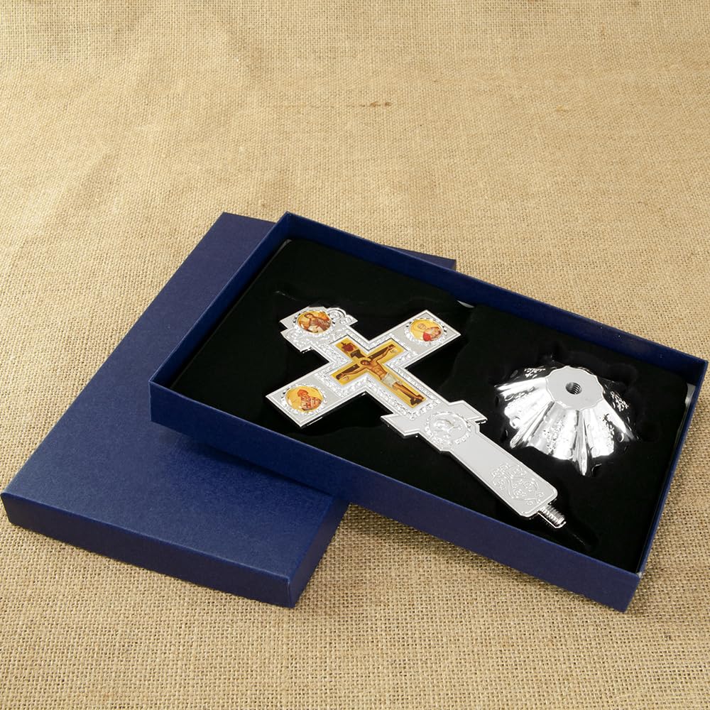 Croix Orthodoxe Russe En Métal – 8.9x6.6 Cm – Pour Déco, Mariage, Baptême, Cadeau Religieux - 10